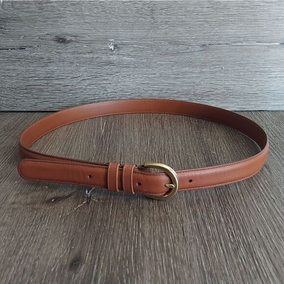 COACH VINTAGE BRITISH TAN LEATHER WOMEN'S BELT BRASS BUCKLE 8400 USA SIZE LARGE - Picture 1 of 7